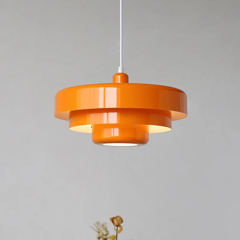 Pendant Light Iron 35.0 cm Orange Gold Black Dining Room Bauhaus Mid Century Industrial Hanging Ceiling Lamp | Thomler