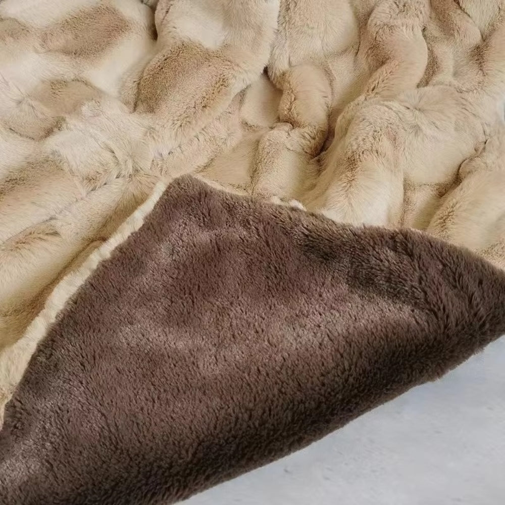Plush Double-Layer Faux Mink Throw Blanket – Premium Microfiber for Beds & Couches, Machine Washable, Ultra Cozy All-Season Comfort for | Thomler