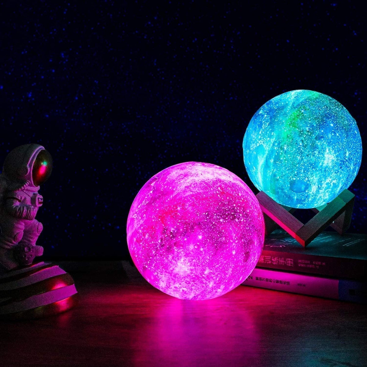 Rechargeable Star Projection Night Light – Touch Control LED Mood Lamp for Bedroom, Nursery & Relaxation – Portable Cordless Ambient | Thomler