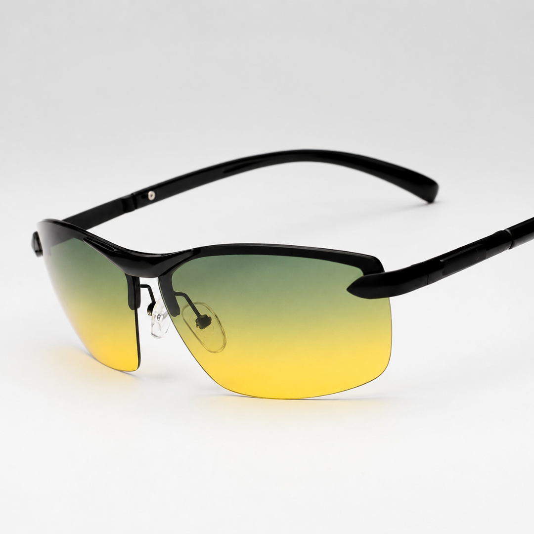 Lightweight Polarized Driving Sunglasses with UV400 Protection – Semi-Rimless Alloy Design for Men & Women | Thomler
