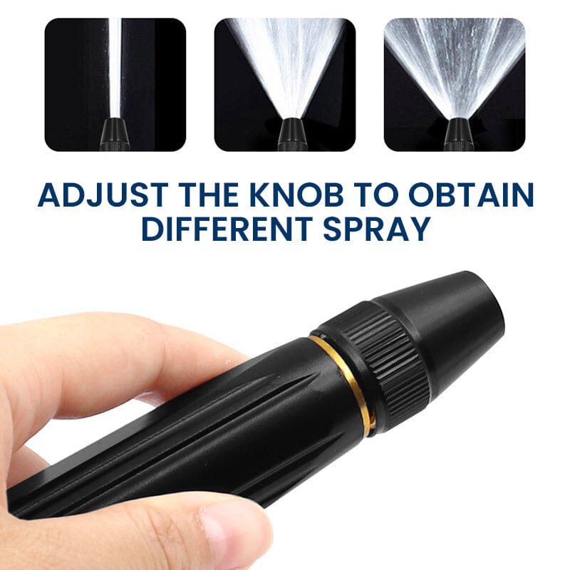 Rotating Metal Garden Hose Nozzle with Adjustable Spray Patterns for Lawn Watering & Car Washing | Thomler