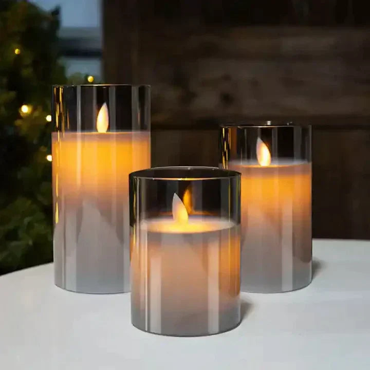 Battery-Operated Flameless LED Candle Set with Realistic Flicker Effect for Home Decor, Dining Tables & Outdoor Use – Safe Wax-Free | Thomler