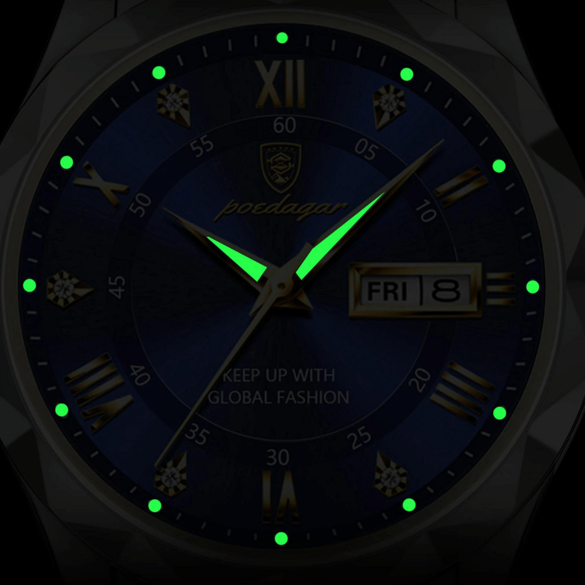 Stainless Steel Men's Watch with Luminous Dial & Date Display | Thomler