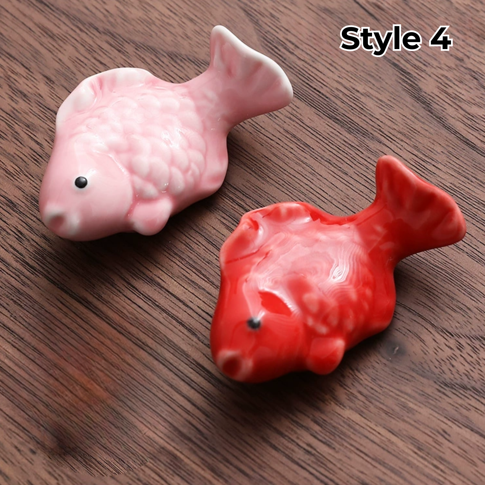 Porcelain Utensil Holders with Animal and Fruit Designs for Asian Dining – Set of 3 Decorative Tabletop Rests | Thomler