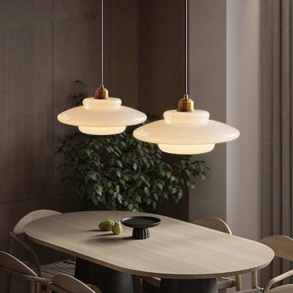 Pendant Light Brass Glass 30.0 cm Gold Dining Room Art Deco Hanging Ceiling Lamp Layered Shade E27 | Thomler