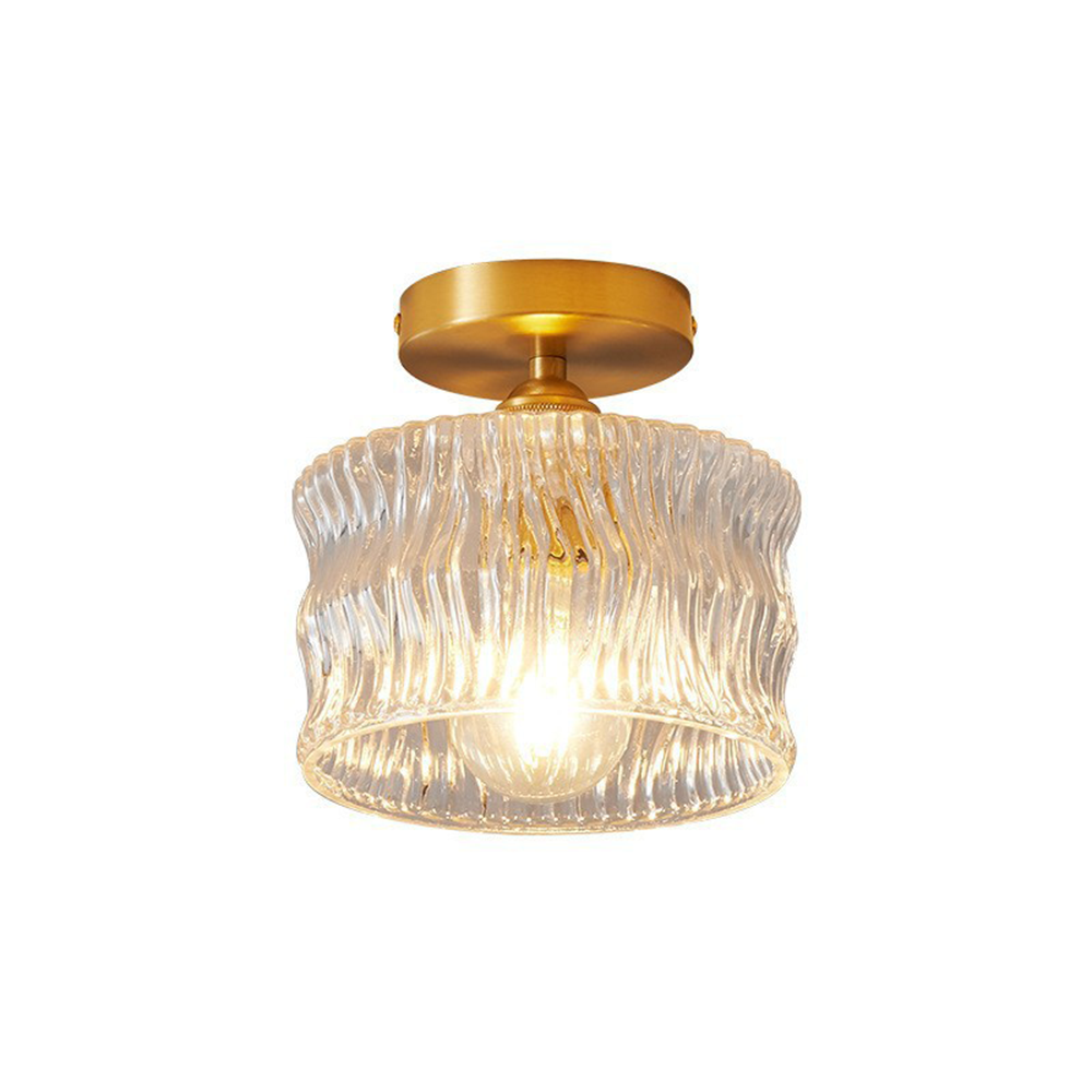 Ceiling Light Glass E27 Gold Hallway Bedroom Living Room Compact Flush Mount Fixture | Thomler
