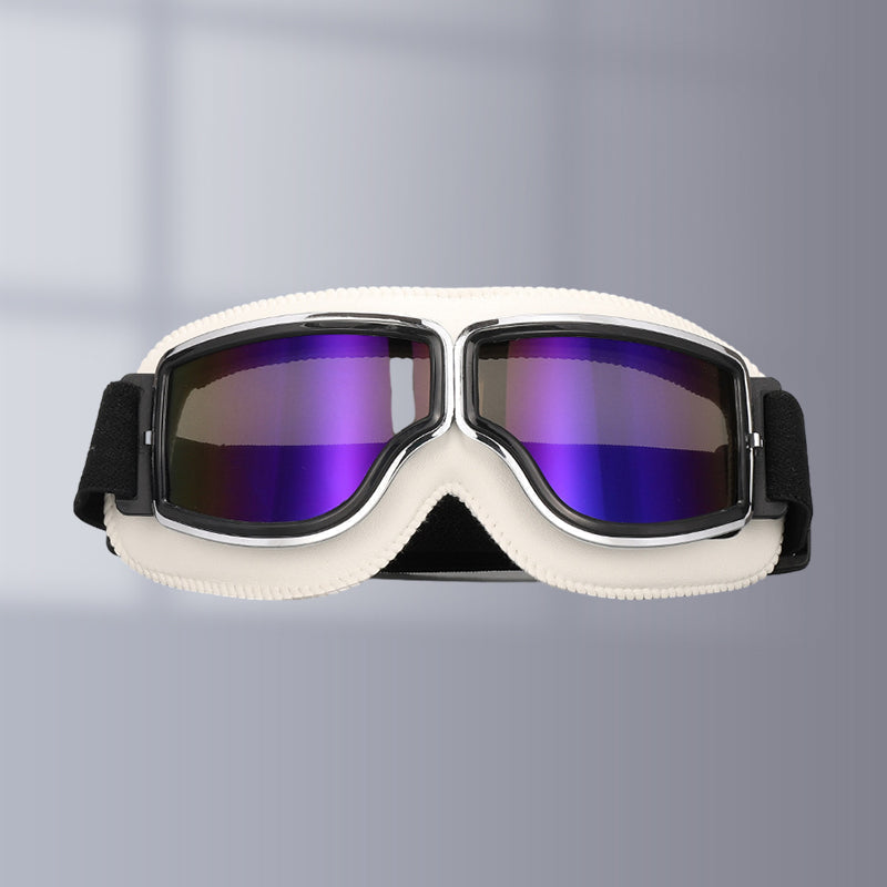 Retro Motorcycle Goggles with Adjustable Strap, UV Protection & Impact-Resistant Polycarbonate Lens for Riding, Cycling & Outdoor Use | Thomler