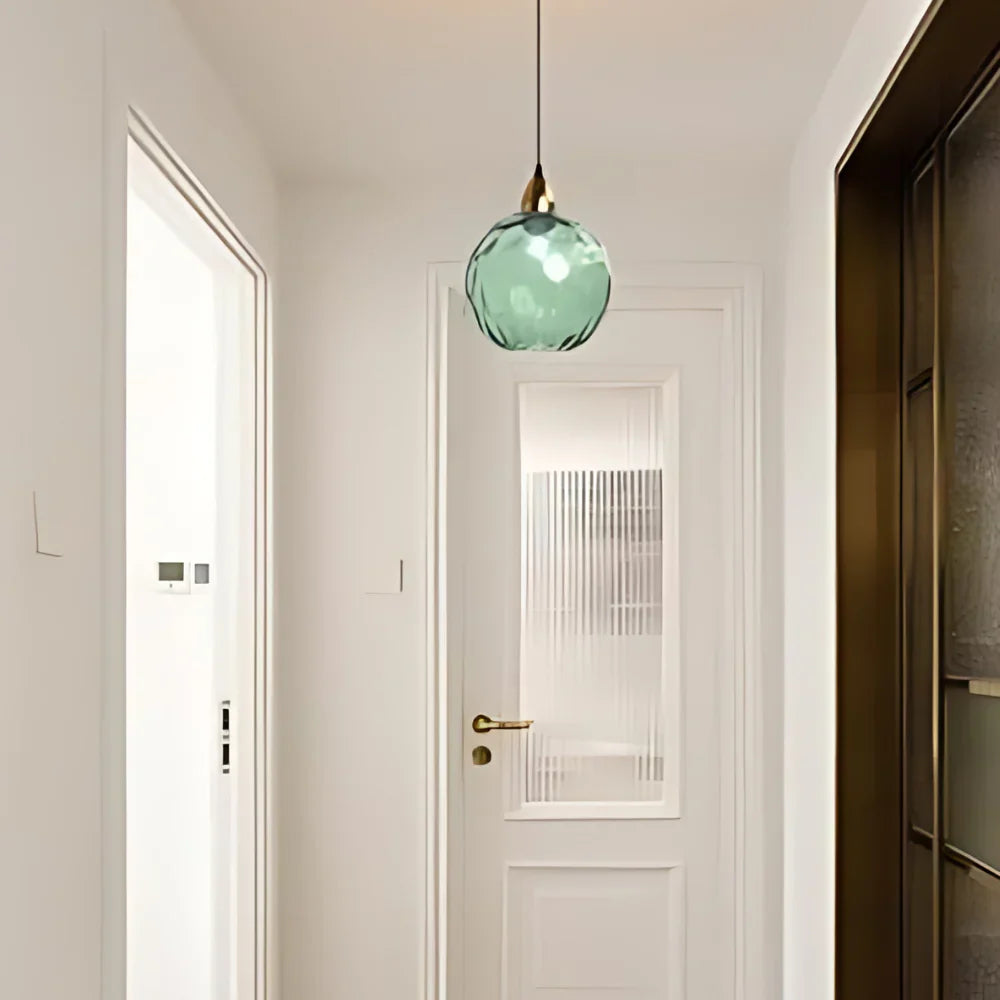 Pendant Light Ripple Glass 7.9 in Sphere Adjustable Dining Room Kitchen Hanging Ceiling Lamp Modern Nordic Minimalist Fixture | Thomler