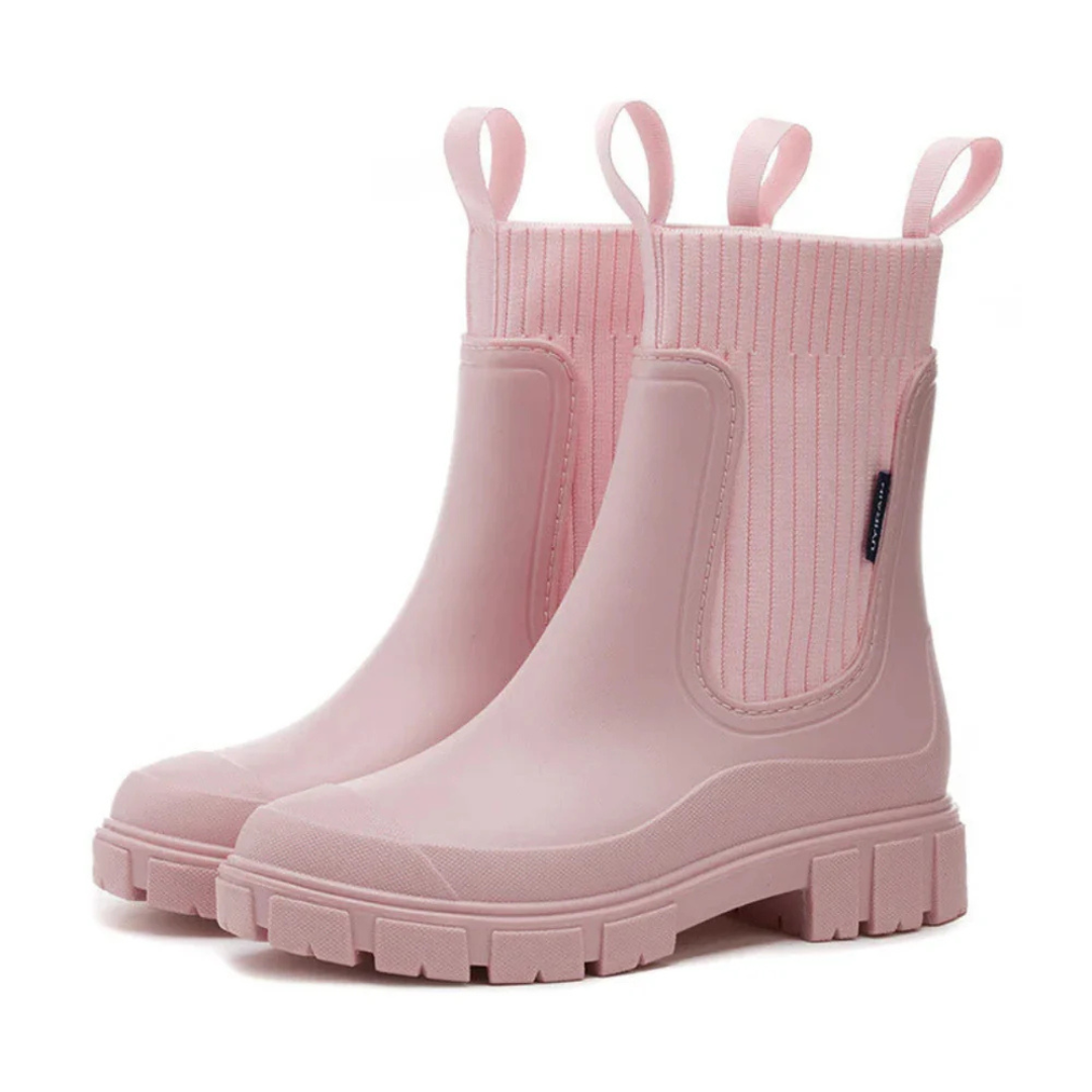 Women's Waterproof Ankle Rain Boots with Non-Slip Sole – Chelsea Pull-On Short Booties for Wet Weather, Urban Commute & Outdoor | Thomler