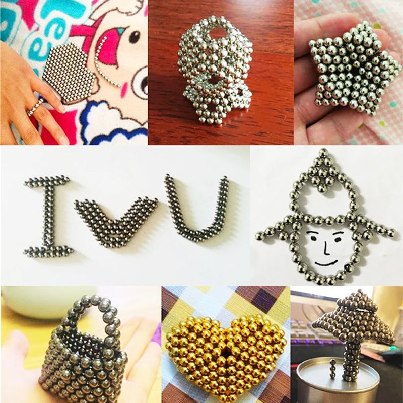 Magnetic Desk Spheres Stress Relief Fidget Set with 216 Mini Building Balls for Creative Puzzle Play Adults Kids STEM Toy | Thomler