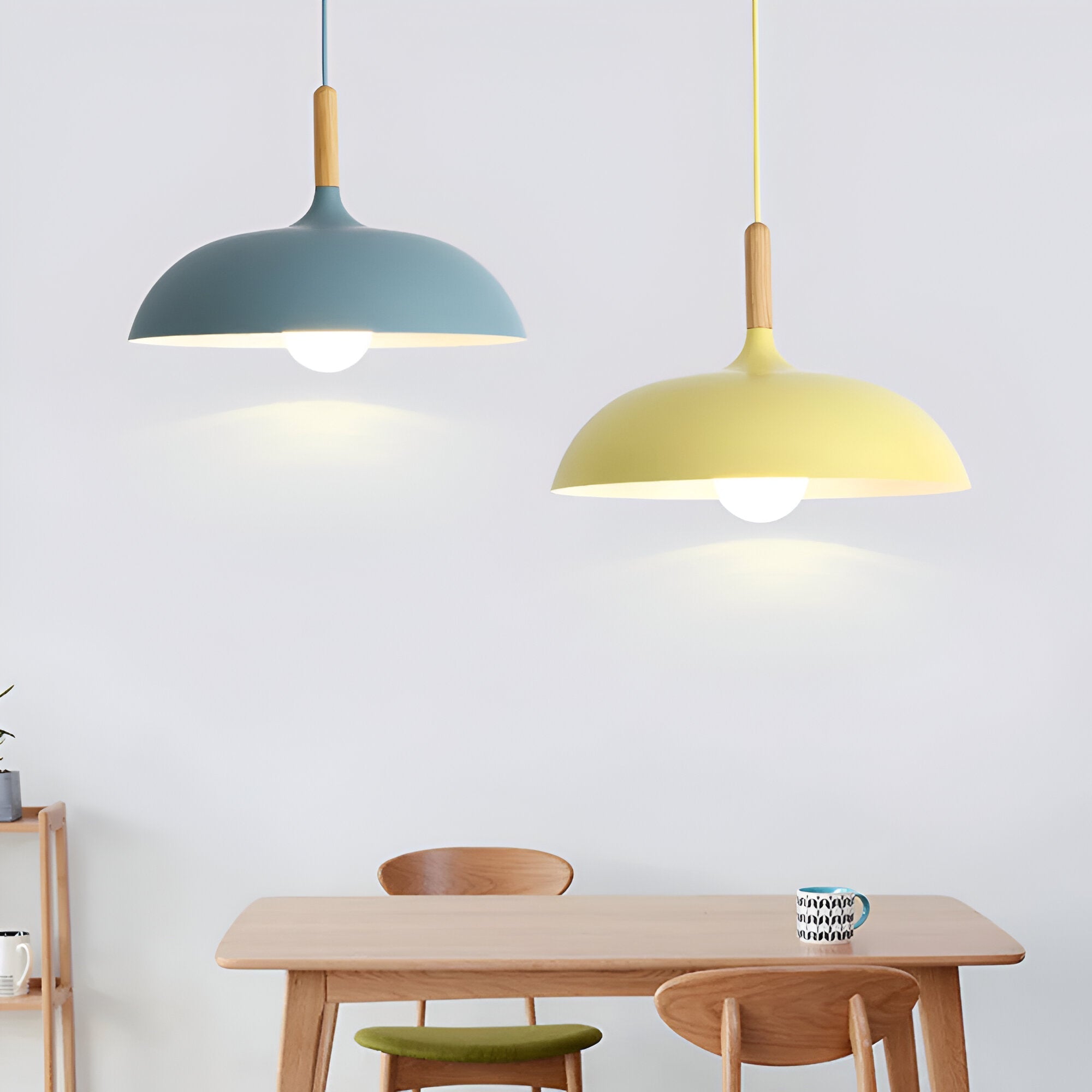 Pendant Light Wood Iron Shade Ø35.0–60.0 cm Dining Room Kitchen Island Japandi Scandinavian Hanging Ceiling Lamp E27 | Thomler