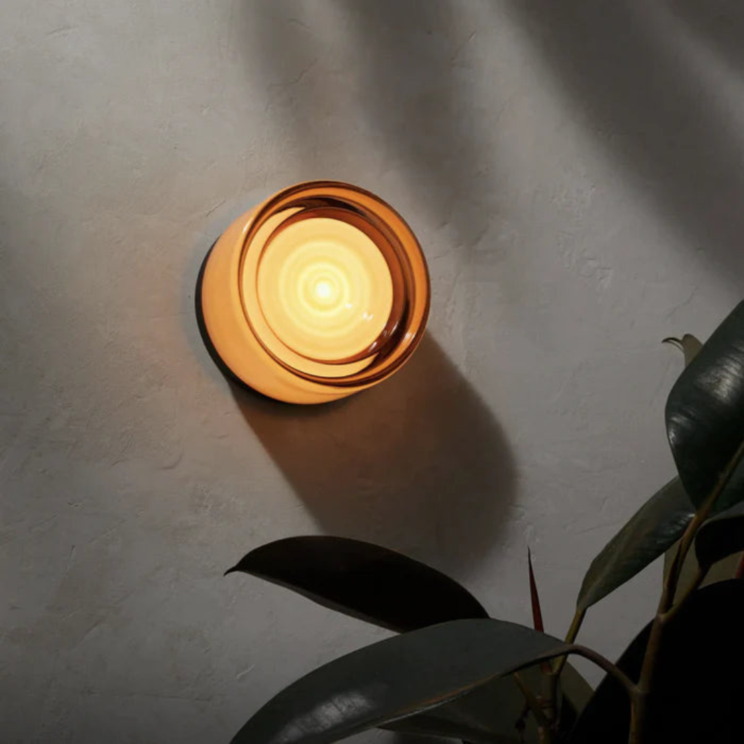 Modern Glass and Metal Wall Sconce – Nordic-Inspired Ambient Light for Bedroom & Living Room | Thomler