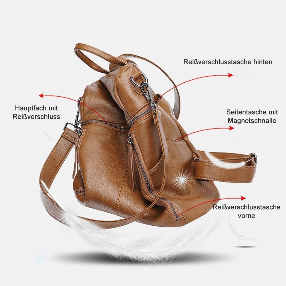 Genuine Leather Backpack with Multiple Compartments for Work School Travel Everyday Carry Women's Stylish Daypack | Thomler