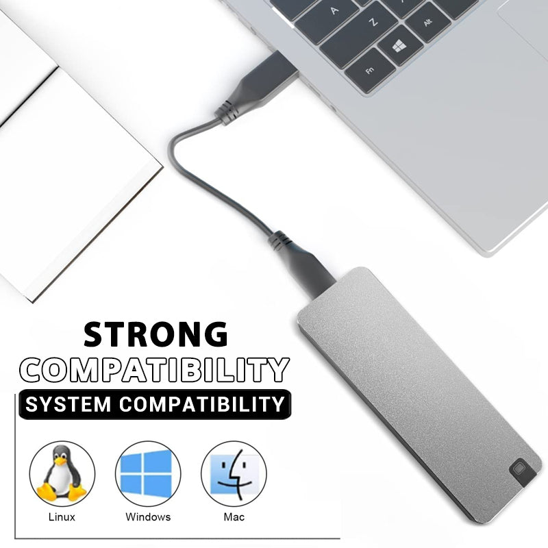 Portable SSD External Solid State Drive USB 3.2 Gen 1 Fast Transfer Speed Shockproof Aluminum Case Lightweight Storage for Laptop Desktop | Thomler