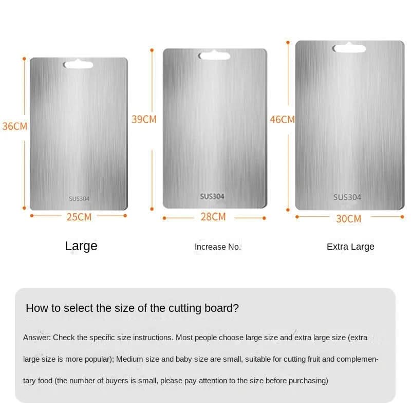 Cutting Board Stainless Steel 13.8 in x 9.8 in Hygienic Kitchen Prep Surface Multifunctional Durable Design | Thomler