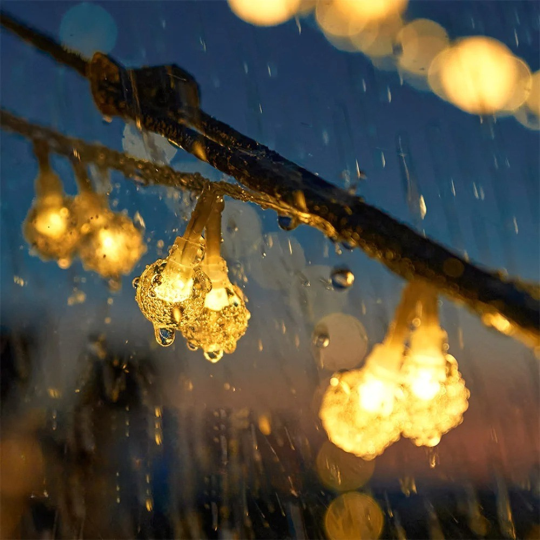 Solar String Lights Outdoor Waterproof 33ft LED Globe Fairy Lights for Patio Garden Camping Party Deck Yard Warm White Glow Wireless | Thomler