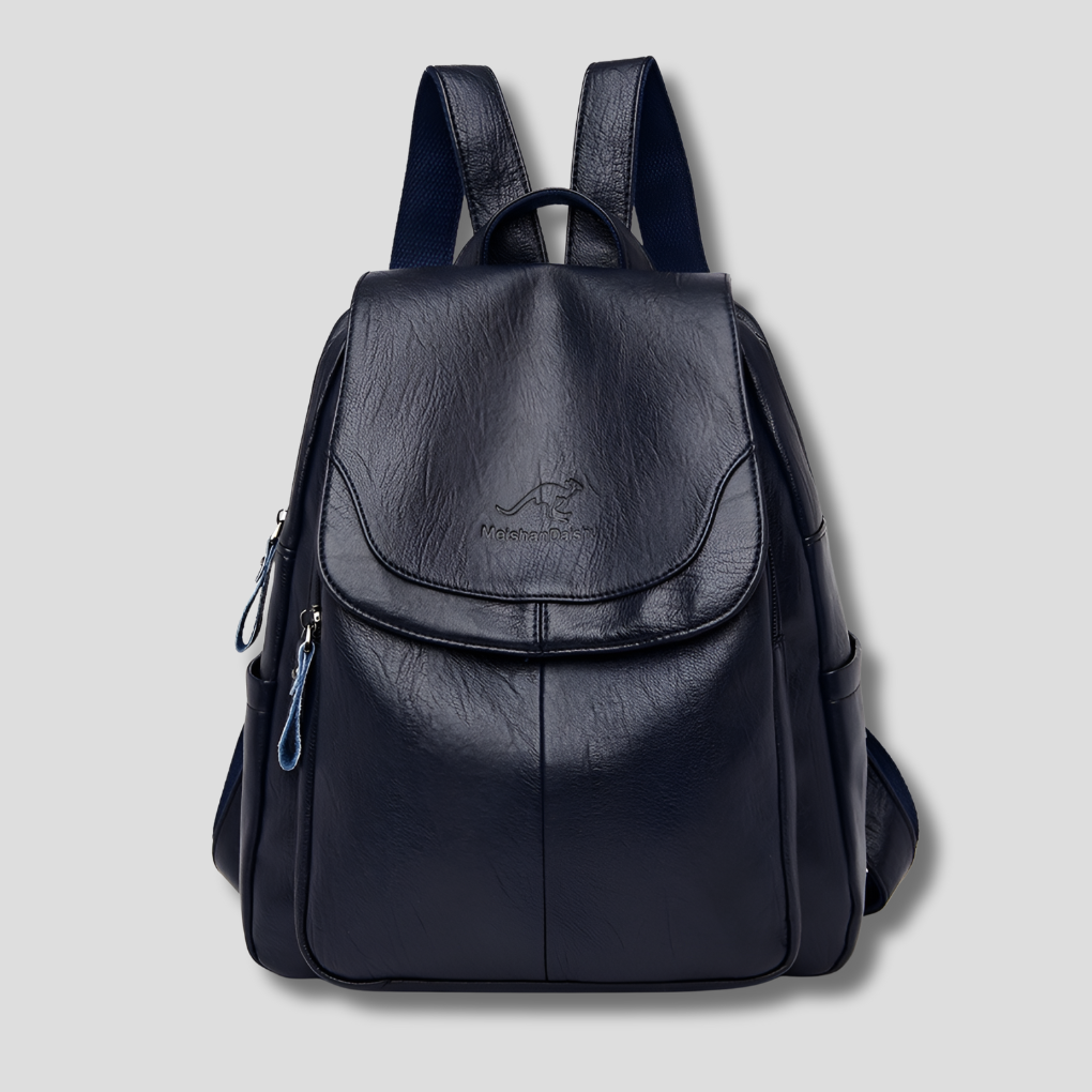 Women's Textured Leather Backpack with Security Features for Work, Travel & Daily Use | Thomler
