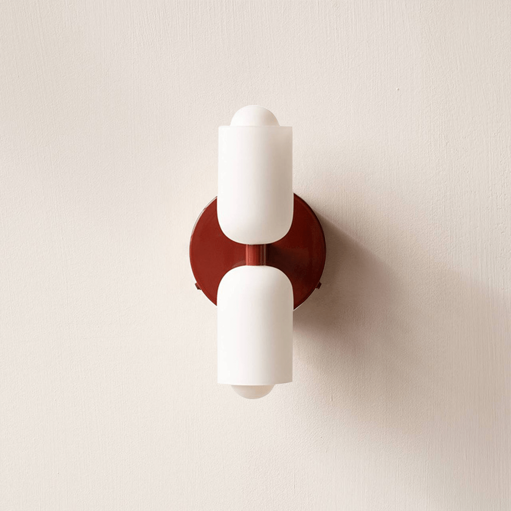 Dual-Beam Acrylic Wall Sconce with Warm Glow and Cream Diffuser for Living Room Hallway Bedroom Entryway | Thomler