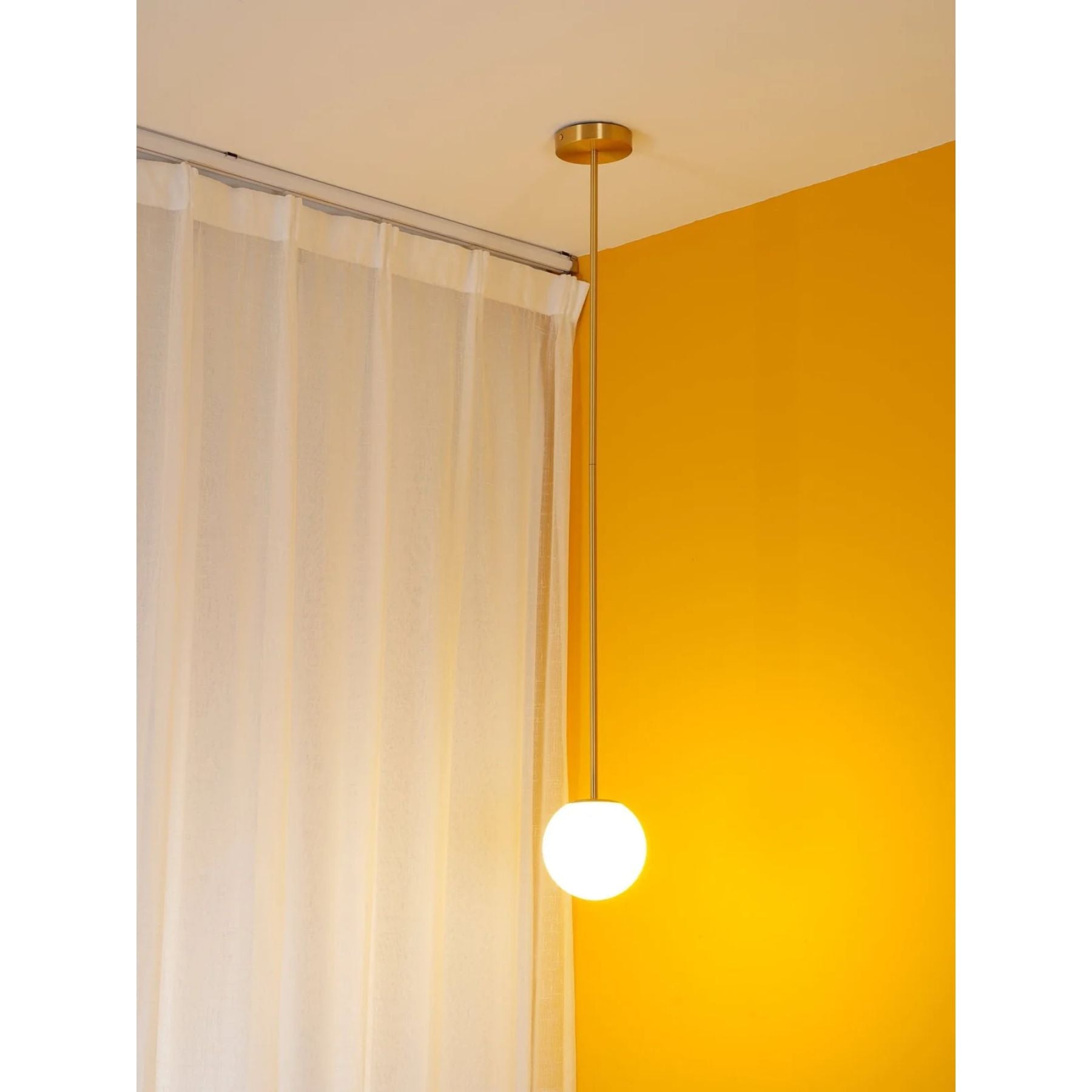 Pendant Light Brass Frosted Glass Globe Ceiling Hallway Dining Room Hanging Lamp Minimalist Scandinavian Modern Lighting | Thomler