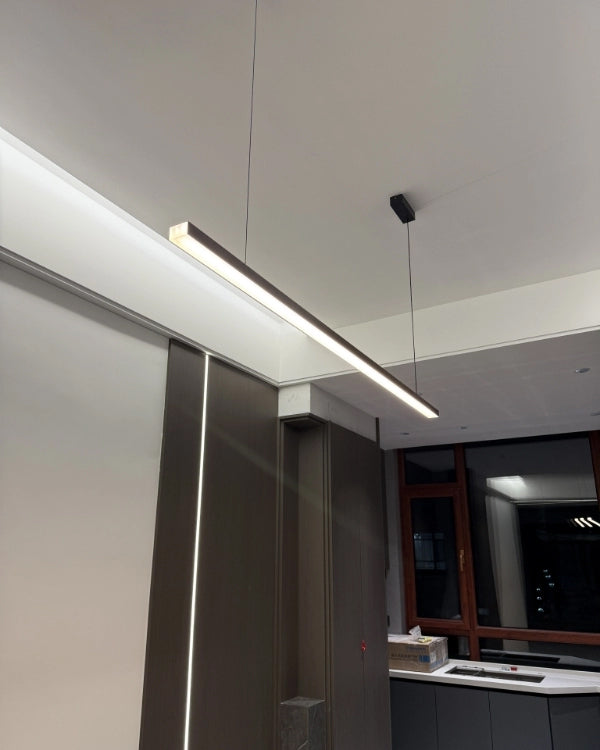 Linear Pendant Light Metal 39 in Adjustable Kitchen Island LED Warm White 3000K-6000K Modern Dining Room Hanging Lamp | Thomler
