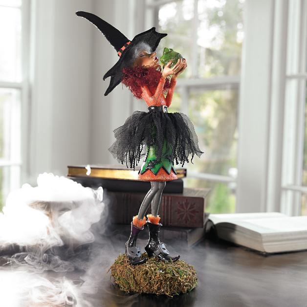 Handcrafted Resin Witch Figurine for Halloween Decor | Mystical Table Accent Sculpture | Gothic Home Centerpiece | Vintage Spooky | Thomler