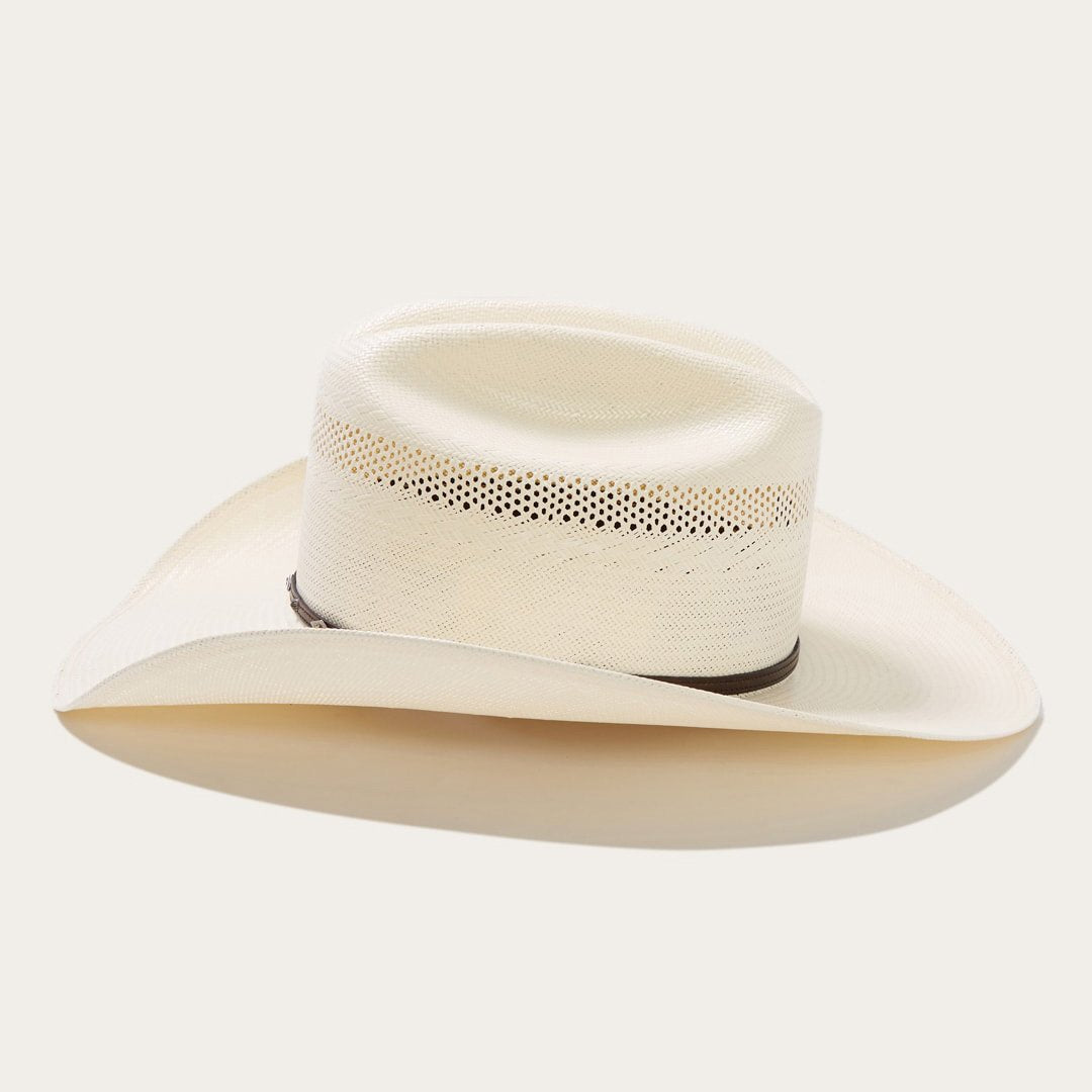 Woven Straw Western Hat with Leather Band – Ventilated Cattleman Crown for Men & Women | Thomler