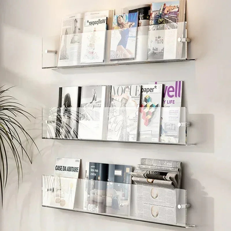 Wall Shelf PVC 80.0 cm 31.5" Floating Magazine Storage Living Room Office Book Display Rack Organiser | Thomler