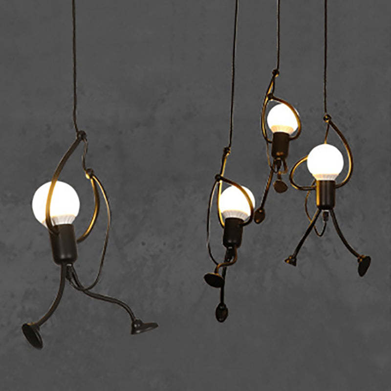 Superhero Silhouette Metal Pendant Light with Adjustable Cable & LED Bulbs | Thomler