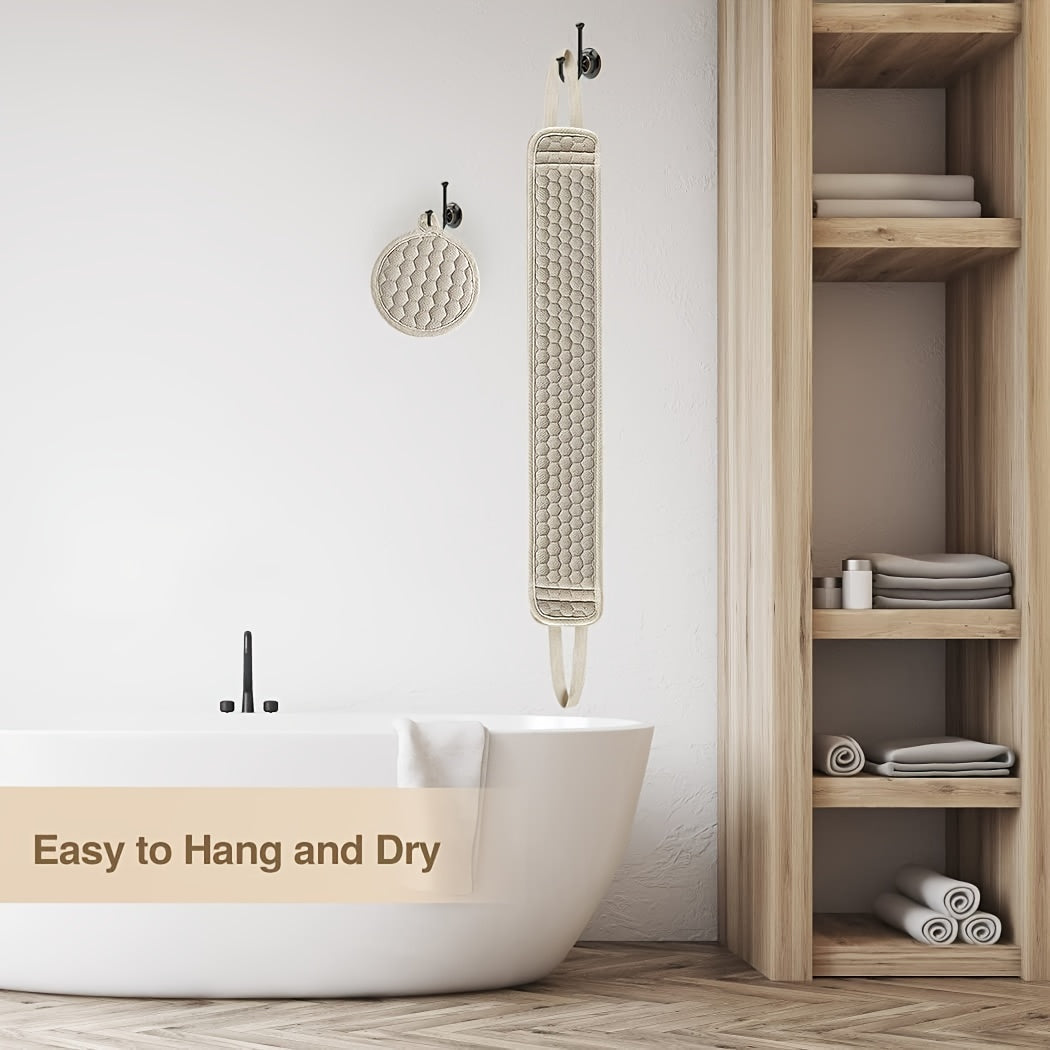 Back Scrubber with Textured Honeycomb Exfoliating Surface for Shower & Bath | Thomler