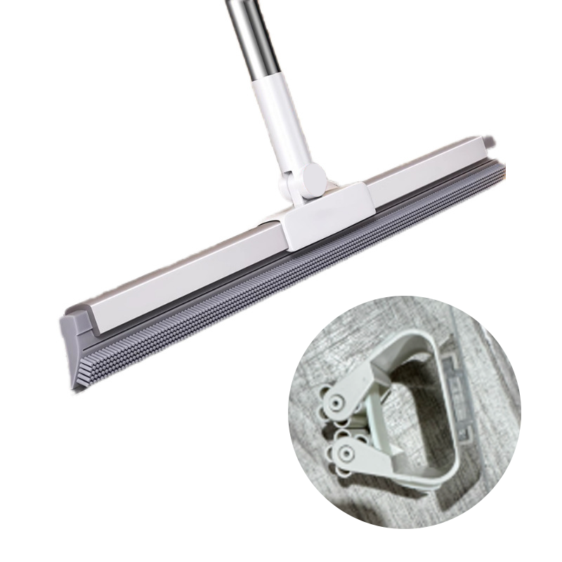 Dual-Action Floor Squeegee with Rubber Edge & Soft Bristles for Pet Hair Removal | Thomler