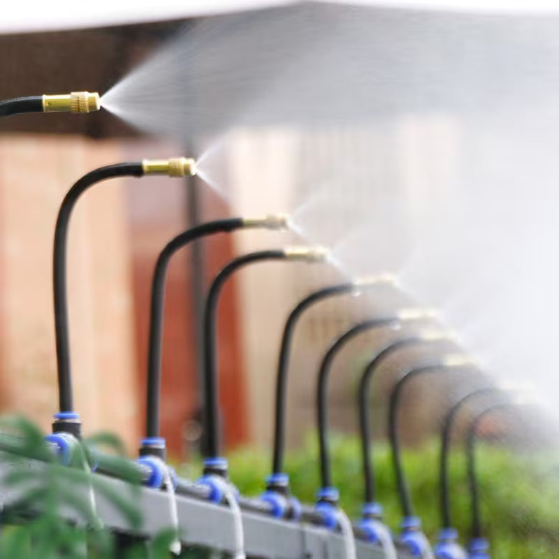 Drip Irrigation System PE Hose 8 mm 5 m Automatic Garden Watering 360° Brass Nozzles Balcony Greenhouse Raised Beds | Thomler