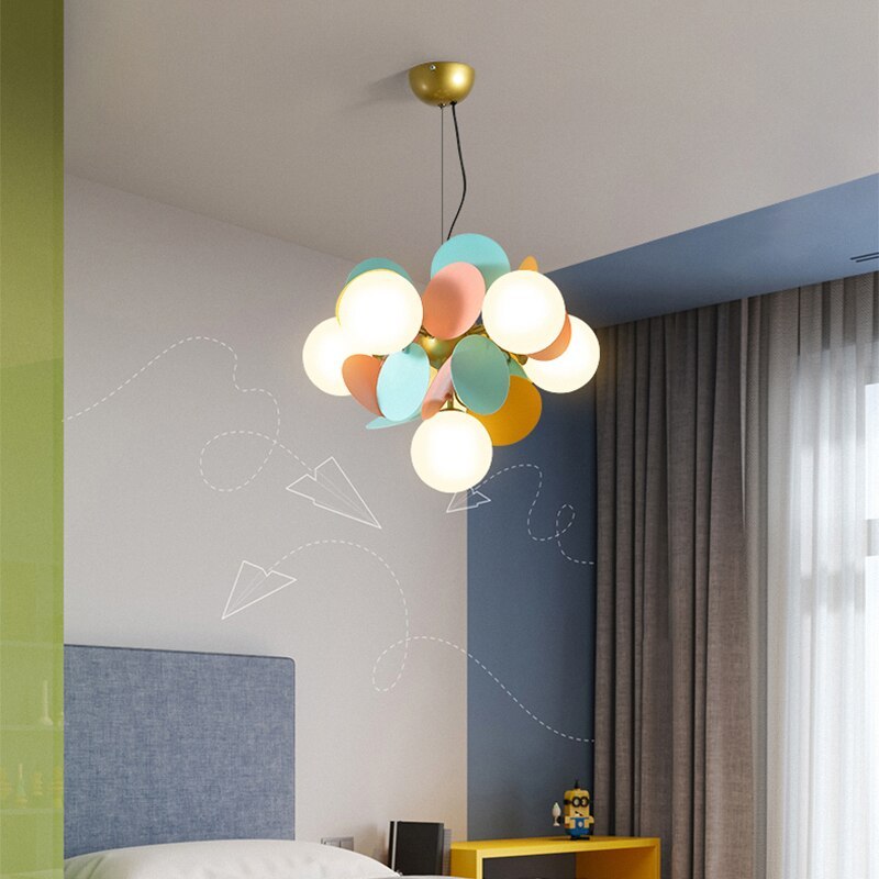 Modern Glass Acrylic Flower Branch LED Chandelier with Color Changing Light for Dining Room & Living Space | Thomler