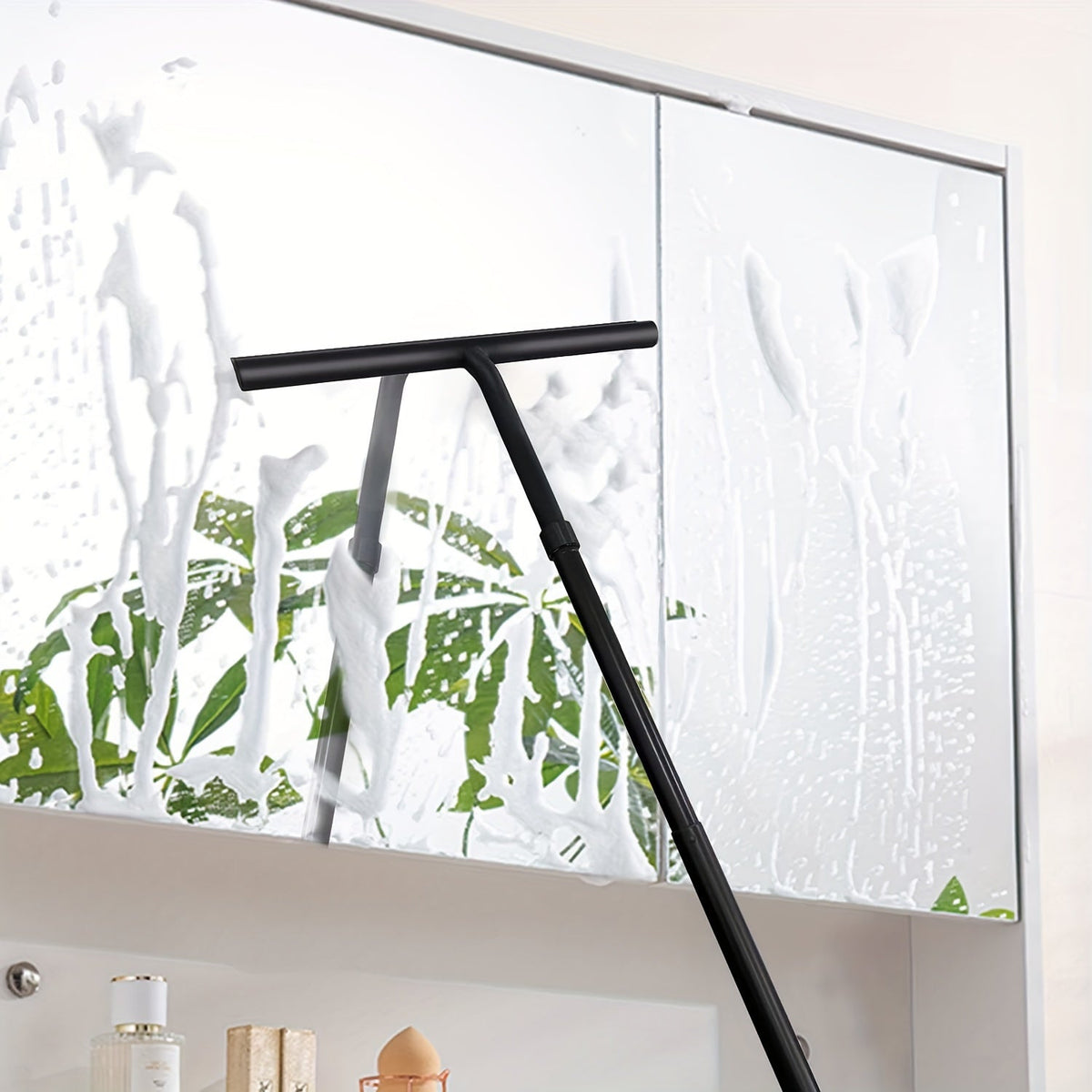 Telescoping Bathroom Squeegee with Wall Mount – Glass & Tile Cleaner for Shower, Tub & Floor | Thomler