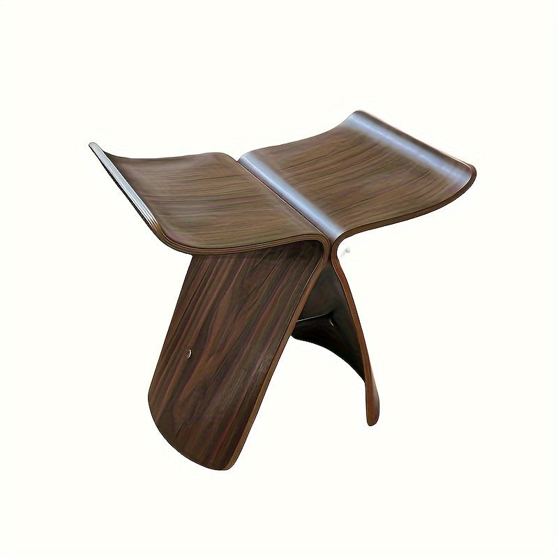 Solid Wood Butterfly Stool – Compact Accent Seat for Entryway, Living Room & Home Office | Thomler