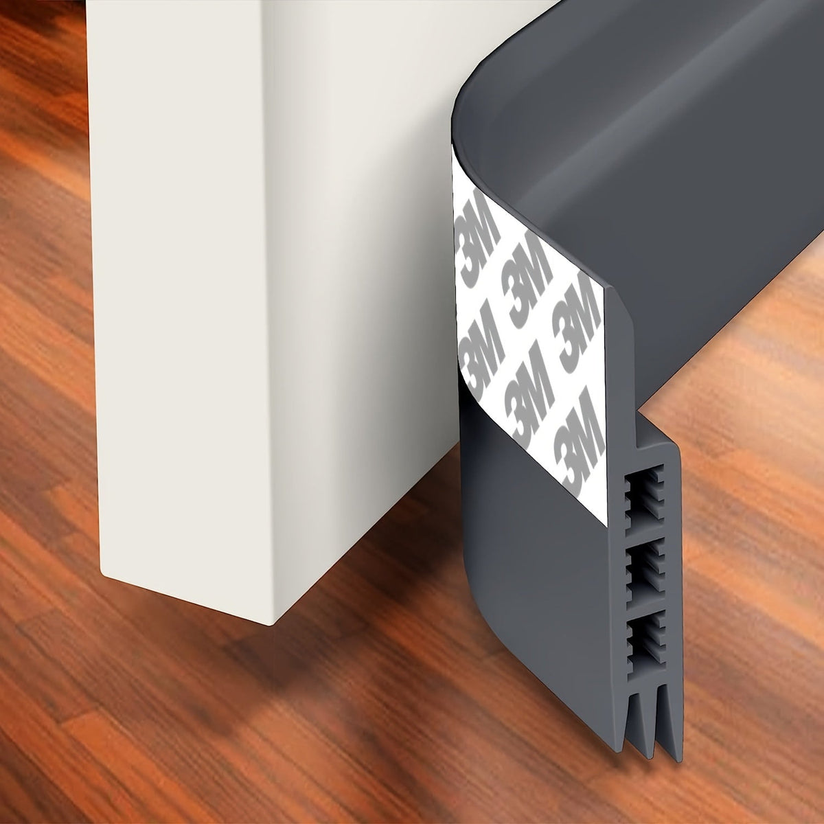 Silicone Door Draft Stopper with Adhesive Backing for Energy Savings & Noise Reduction | Under Door Seal Strip for Home Insulation | Thomler
