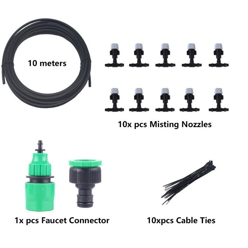 Adjustable Drip Irrigation System – 33 ft Hose with 10 Nozzles – Automatic Plant Watering for Garden Greenhouse & Patio | Thomler