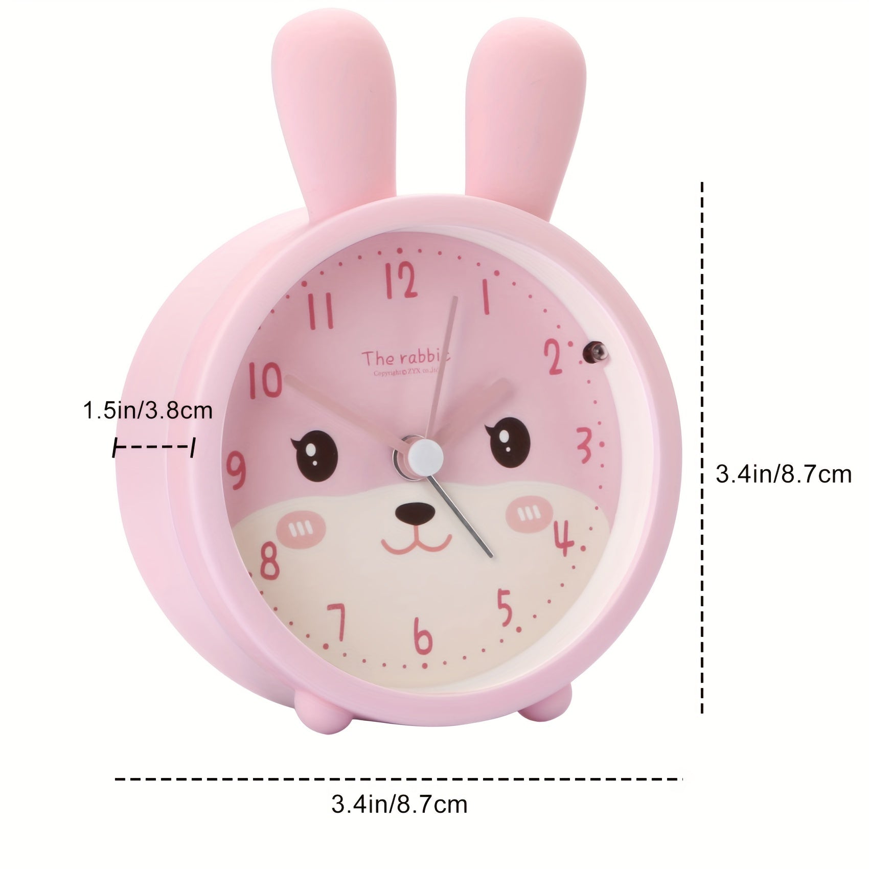 Silent Alarm Clock with Night Light for Kids – Bunny Design, No Ticking Sound, Bedside Lamp Function for Boys & Girls Bedroom | Thomler