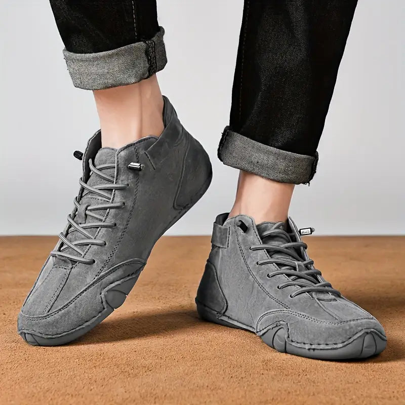 Men's Waterproof High-Top Sneakers with Elastic Slip-On Design - Durable Rubber Sole Boots for Street Style & All-Weather Wear | Thomler