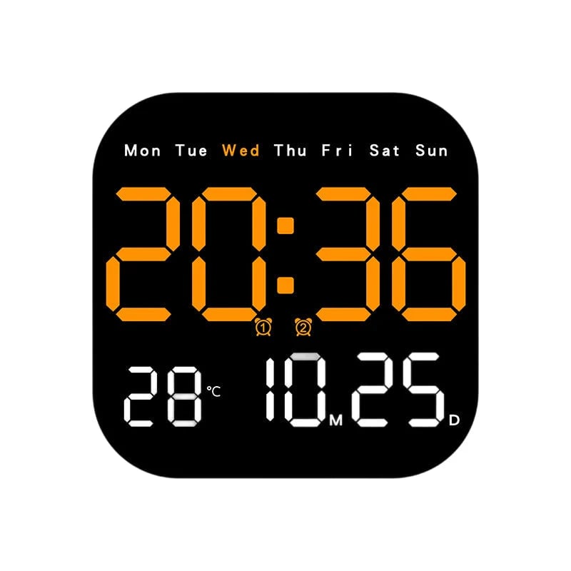 Desktop Alarm Clock with Remote Control, Temperature Display & Adjustable Brightness for Bedroom, Office | Thomler