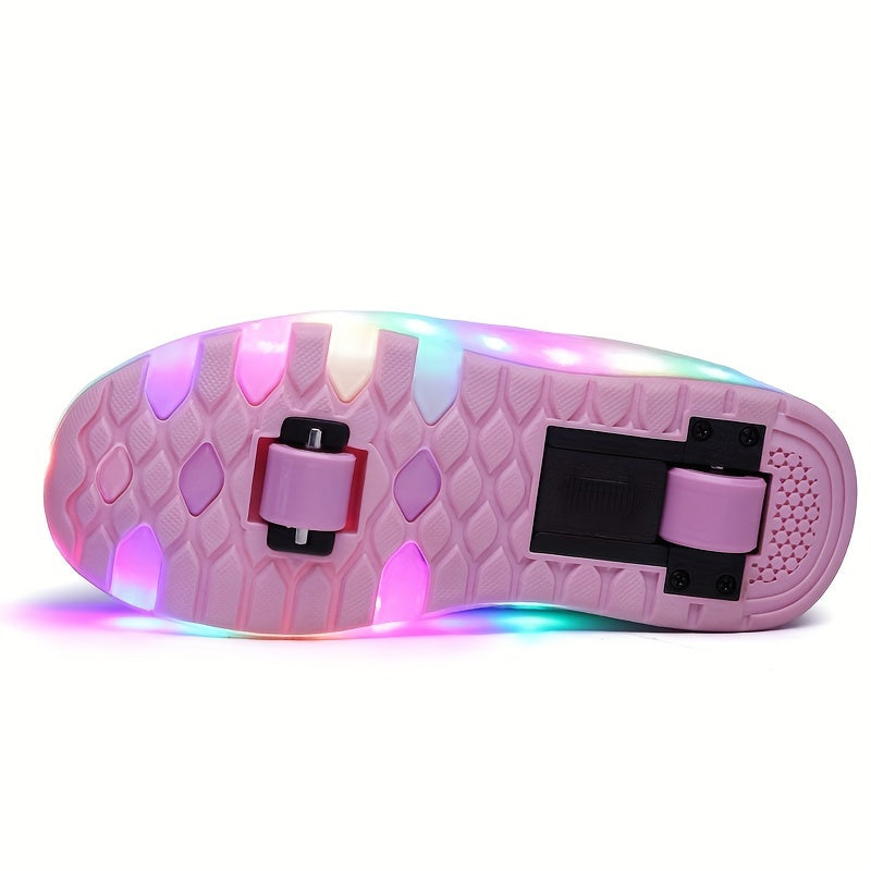 LED Light-Up Roller Sneakers for Kids | Detachable Wheels | Fun Glow Shoes for Girls & Boys | Thomler