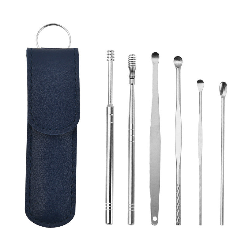 Stainless Steel Ear Cleaning Tool Set with Portable Case for Safe Wax Removal | Reusable Earwax Remover Kit for Adults and Kids | Profession | Thomler