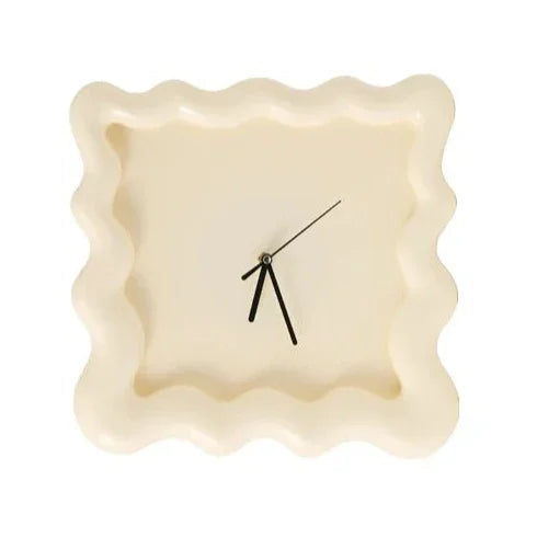 Wandklok Wit Golvend Frame 30cm Minimalistisch ABS Woonkamer Slaapkamer Modern | Sansoti
