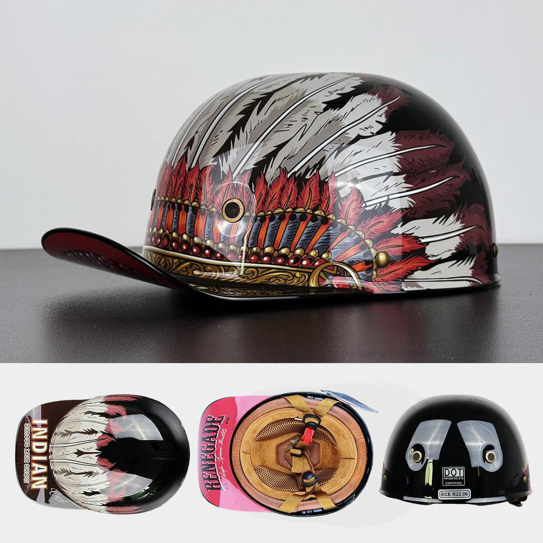 DOT-Certified Motorcycle Half Helmet with Baseball Cap Style for Urban Riding and Commuting | Thomler