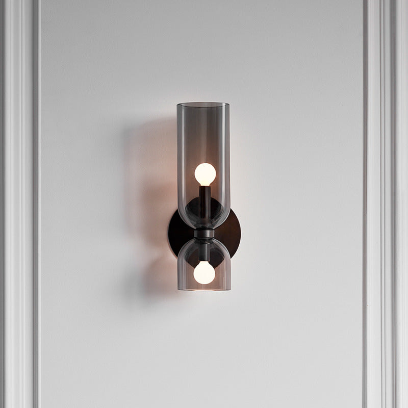 Wall Lamp Glass Cylinder E12 Hardwired Indoor Bedroom Living Room Modern Sconce Accent Lighting Fixture | Thomler