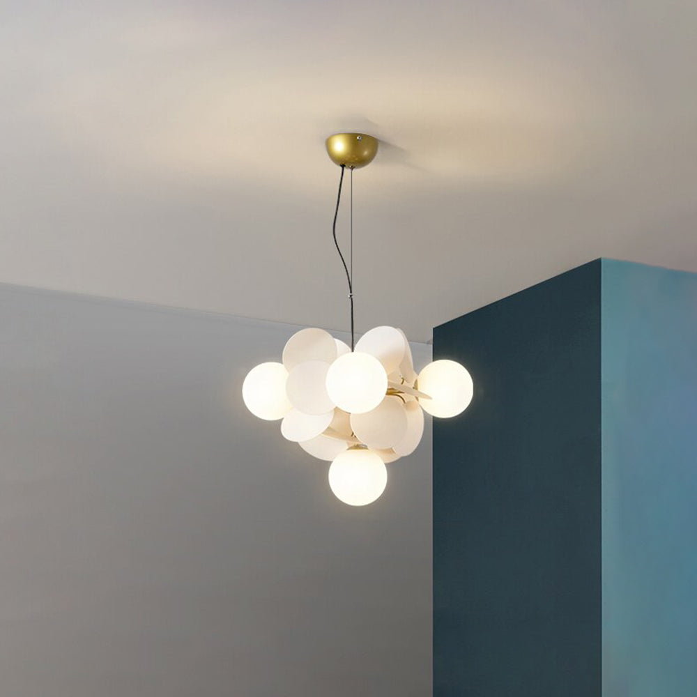 Modern Glass Acrylic Flower Branch LED Chandelier with Color Changing Light for Dining Room & Living Space | Thomler