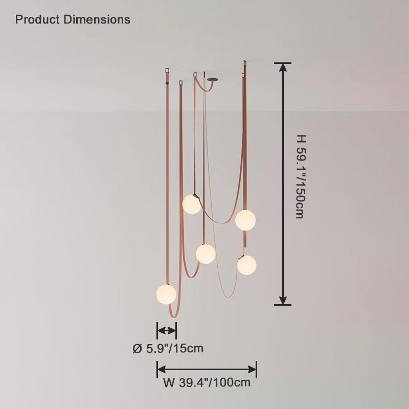 Pendant Light Leather 5.9 in Adjustable Living Room Dining Room Chandelier Modern Ceiling Fixture | Thomler