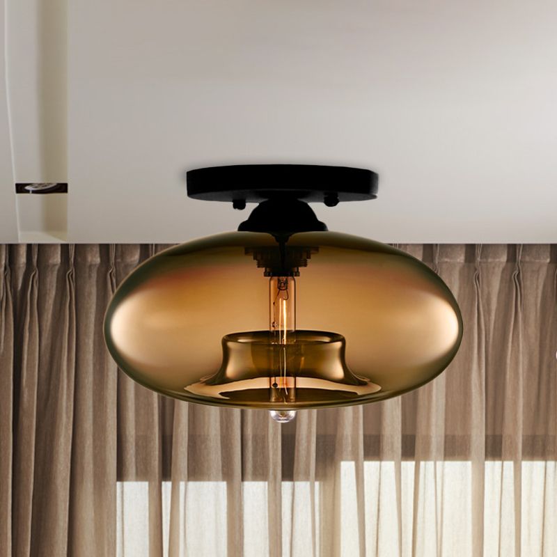 Flush Mount Ceiling Light Glass Dome E26 Indoor Living Room Bedroom Ambient Lighting Fixture Modern | Thomler