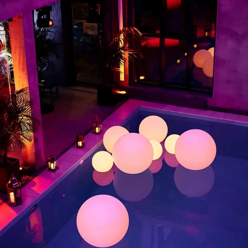 Color-Changing LED Sphere Lamp – 16 Hues, Solar/USB Rechargeable, Indoor/Outdoor Mood Lighting with Remote Control | Thomler