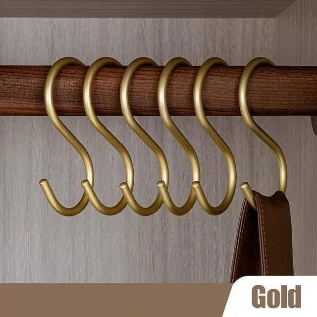 Metal S-Hook Closet Organizers – Space-Saving Hangers for Clothes, Scarves & Accessories – 5-Pack Rust-Resistant Wardrobe Hooks | Thomler