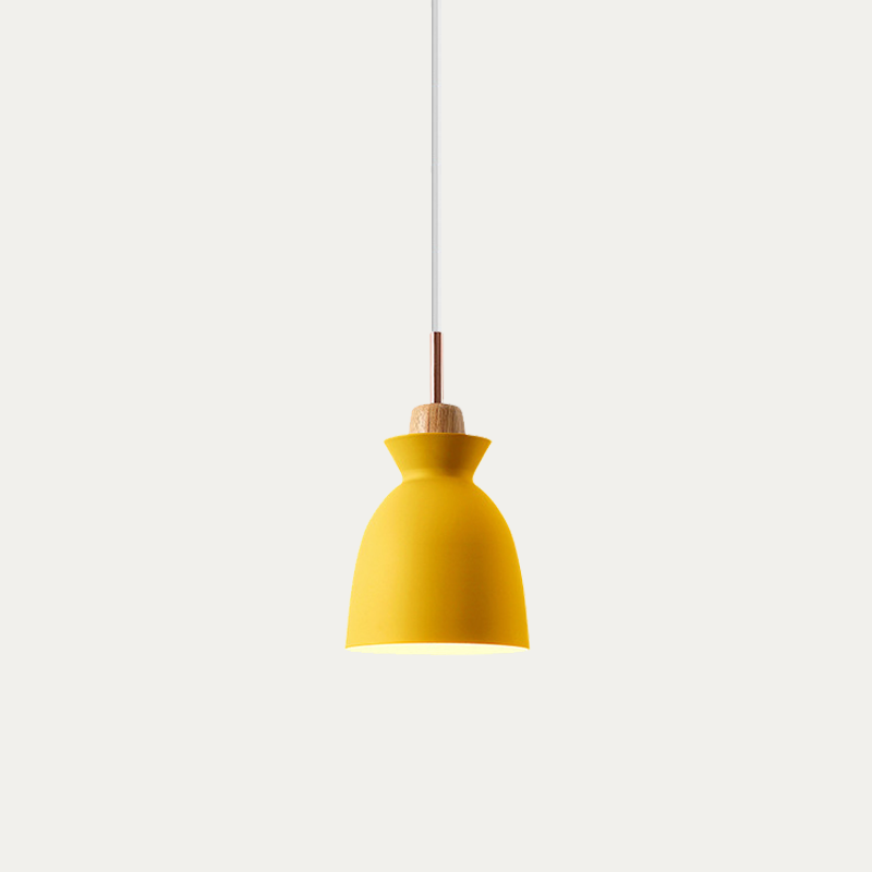 Pendant Light Wood 11 in E27 60W Scandinavian Style Living Room Bedroom Ceiling Lamp | Thomler